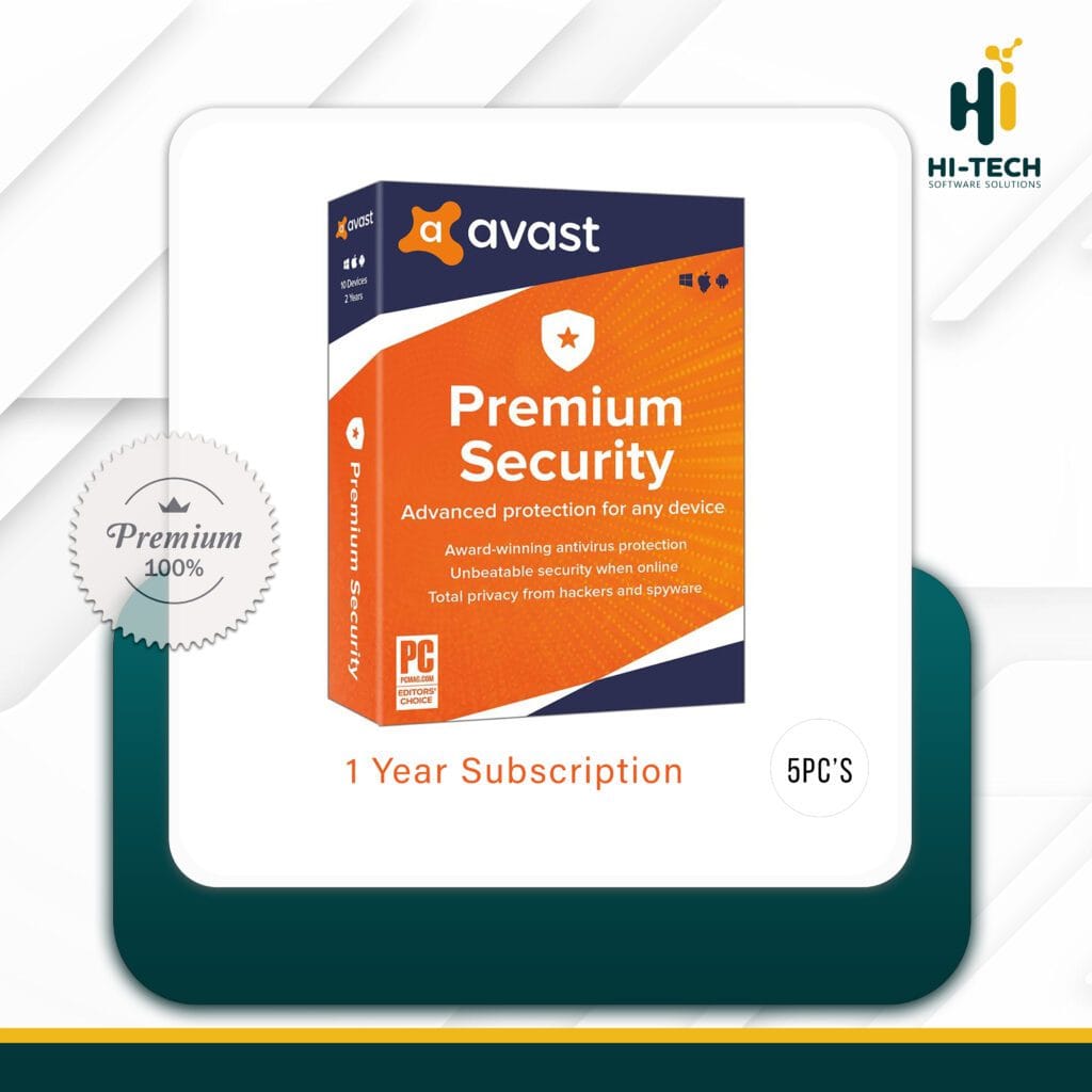 Avast Premium Security 5 Device 1 Year